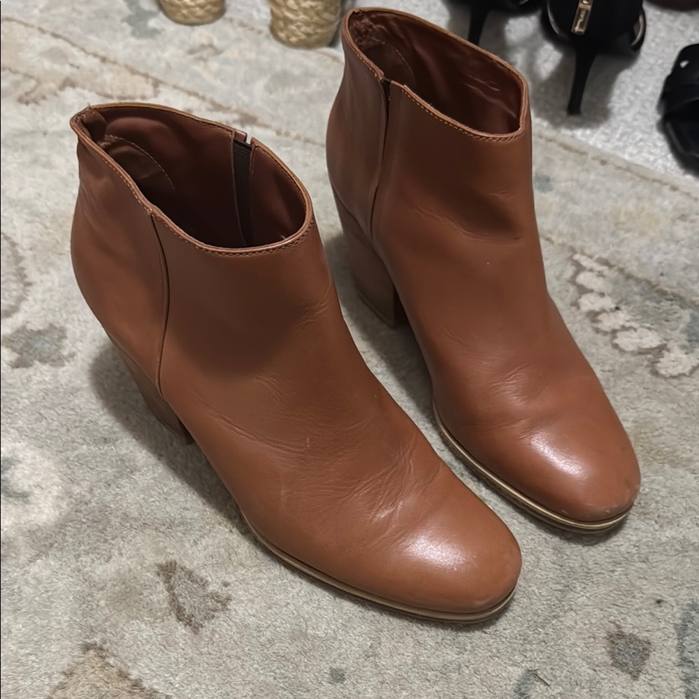 Rachel Comey Tan Ankle Booties with Side Zipper